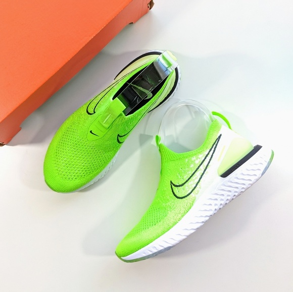 electric green nike shoes